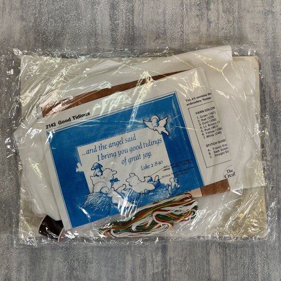 The Creative Circle 2143 Good Tidings Bible Verse Needle Point 1985 Embroidery - Picture 5 of 5